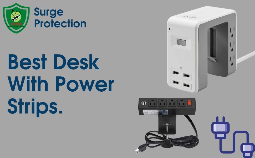 Desk with power strip